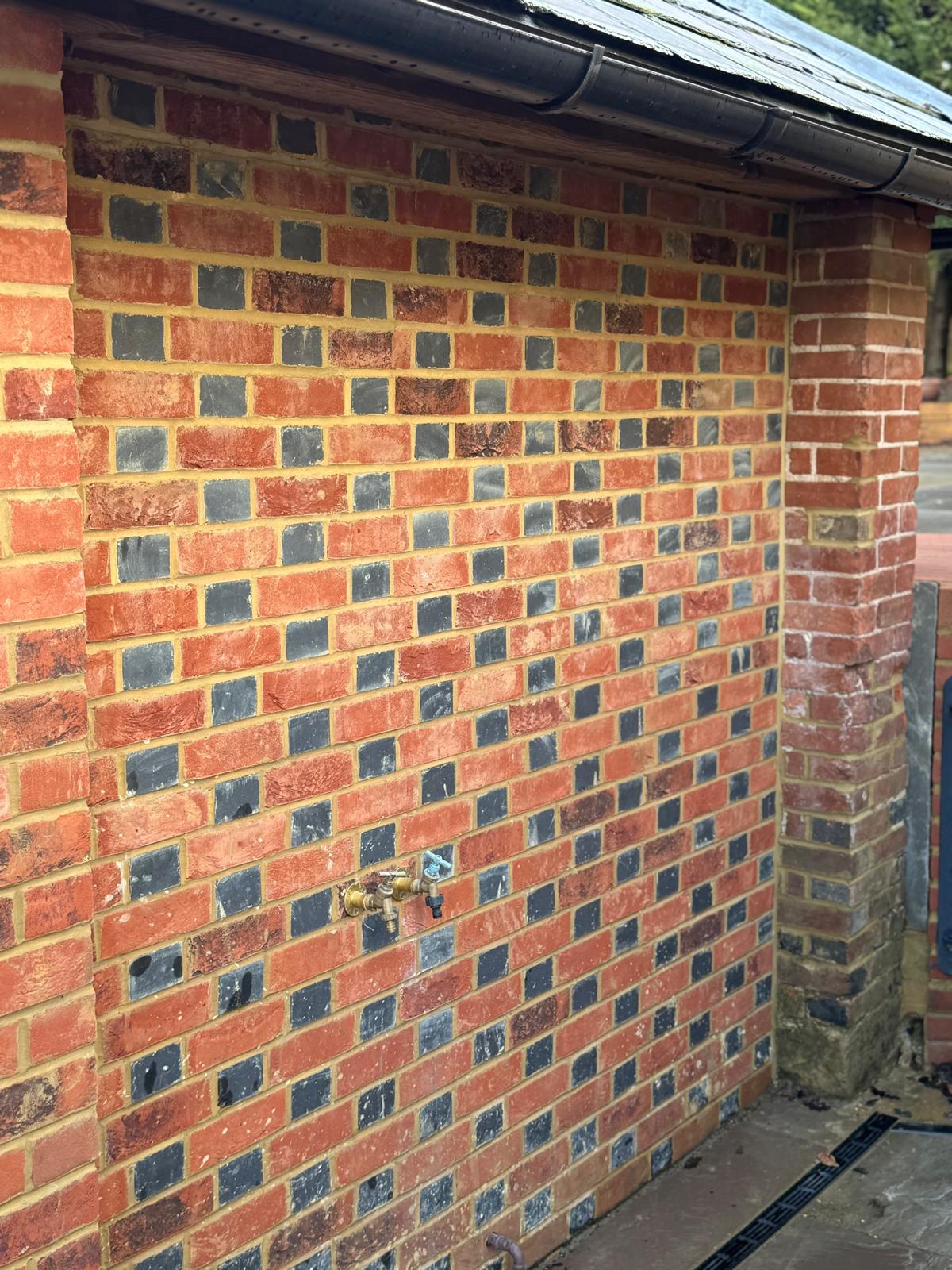Carefully finished brickwork on the converted garage