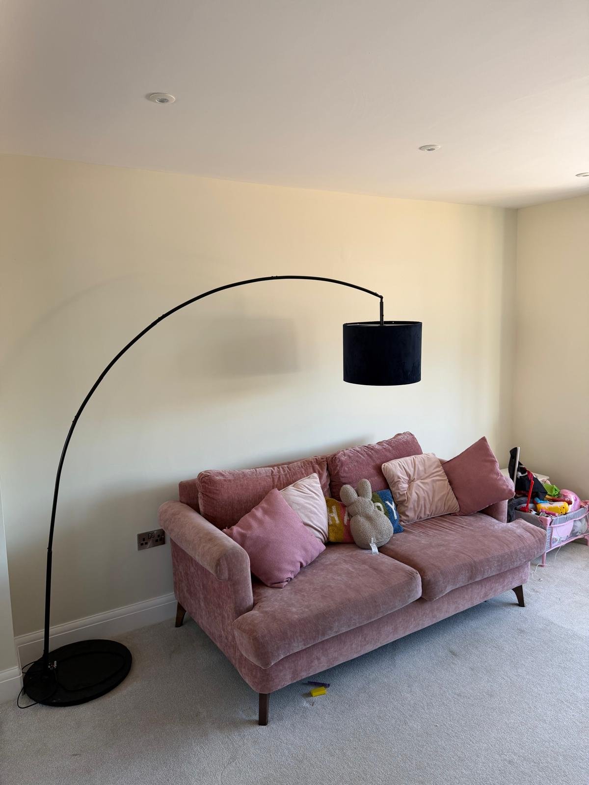 Freshly redecorated living room with a clean neutral finish