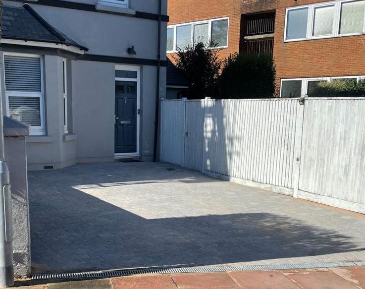 Completed residential driveway and entrance